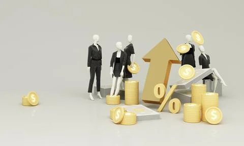 Setting business goals to have a vision and a way to succeed with teamwork. T Stock Illustration