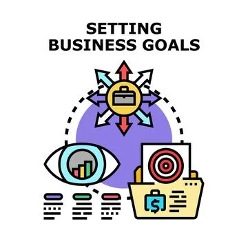 Setting business goals vector concept illustration Stock Illustration