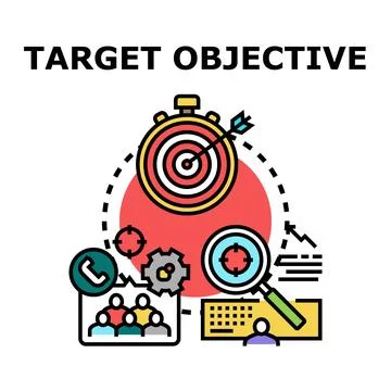 Setting business objective and achieving target goal Stock Illustration