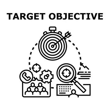 Setting business objective and achieving target goal Stock Illustration