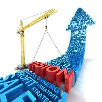 Setting business vision, 3d render Stock Illustration