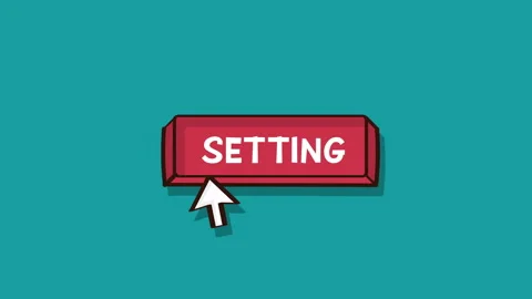 Setting button animation in retro style. green background. Stock Footage 297362639