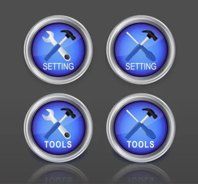 Setting buttons colorful Stock Illustration