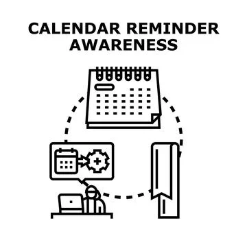 Setting calendar reminders for digital event organization Ilustración de archivo