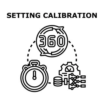 Setting calibration for process optimization and data adjustment Stock Illustration