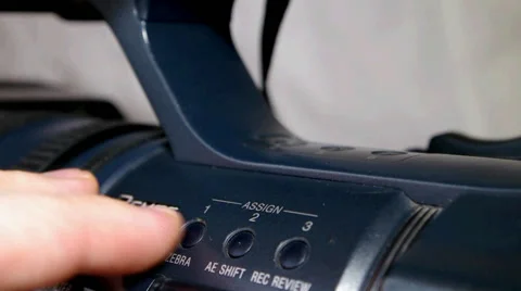 Setting the camcorder buttons Stock Footage 59887873