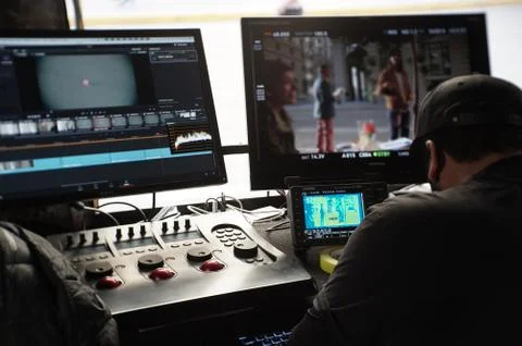 Setting up   camera control Stock Photos