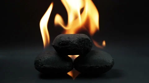 Setting charcoal briquette on fire Stock-Footage 41338141