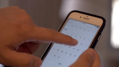 Setting up Checklist and Schedule in Phone Calendar Stock Footage 116844015