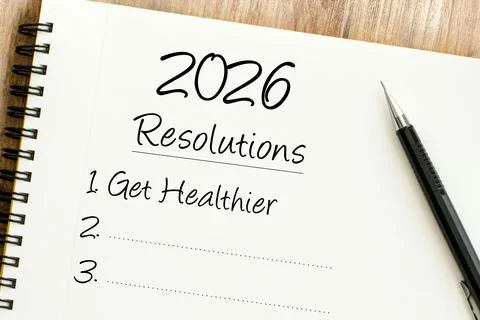 Setting clear goals for the new year 2026, focusing on personal well being .. Stock Photos