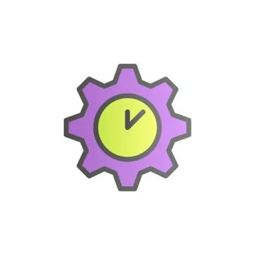 Setting, clock color gradient vector icon Illustrazione stock