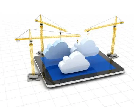 Setting up cloud storage Illustrazione stock