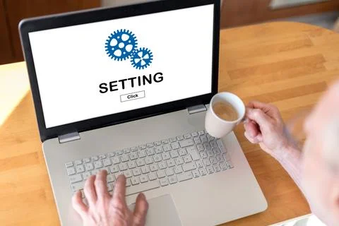 Setting concept on a laptop Stock Photos