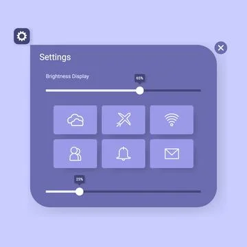 Setting control center user interface application Stock Illustration