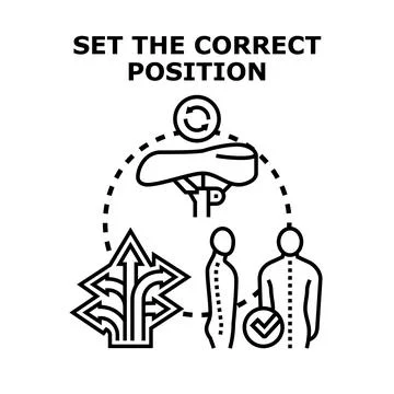 Setting correct ergonomic position for body and comfort Stock Illustration