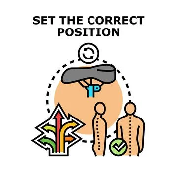Setting correct ergonomic position for body and comfort Stock Illustration