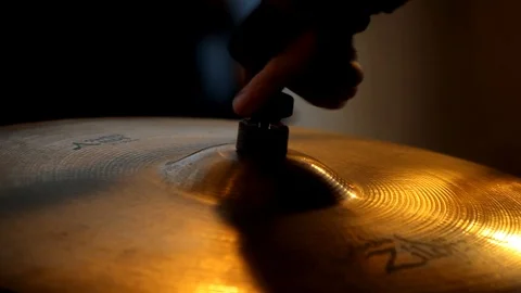Setting up a cymbal Stock Footage 101987817