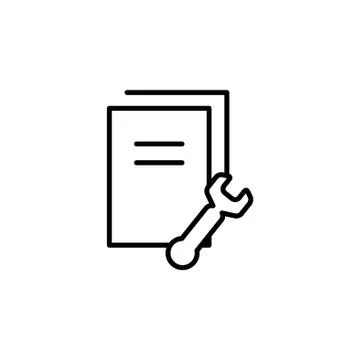 Setting data (documents, files, information), the line icon Stock Illustration