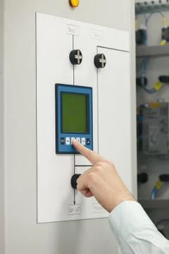 Setting data in electrical Cabinet Stock Photos