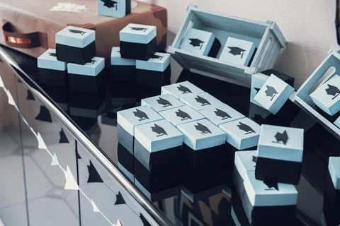 Setting up for a degree Stock Photos