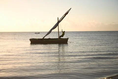 Setting dhow sail Stock Photos