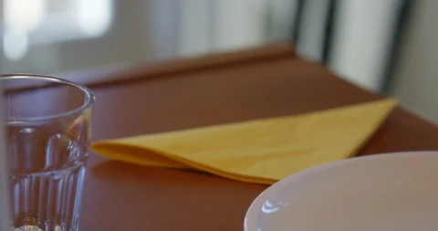 Setting dinner table close up - hand held Stock Footage 88963963