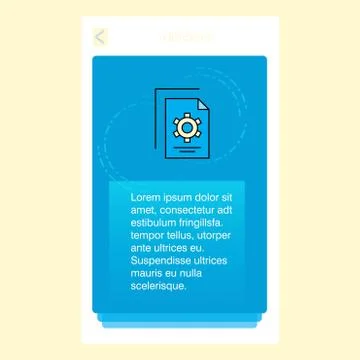 Setting document  mobile vertical banner design design. Vector Ilustración de archivo