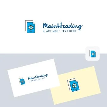 Setting document  vector logotype with business card template. Elegant corpor Ilustración de archivo