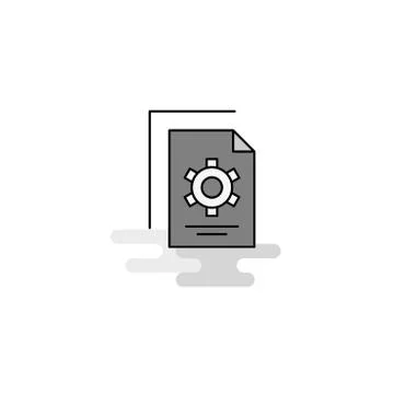 Setting document  Web Icon. Flat Line Filled Gray Icon Vector Ilustración de archivo