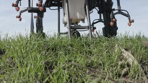 Setting up the drone before the flight over the processing of the field. 動画素材 188824439