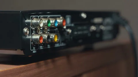 Setting-Up A DVD Player Or VCR Stock Footage 58425333