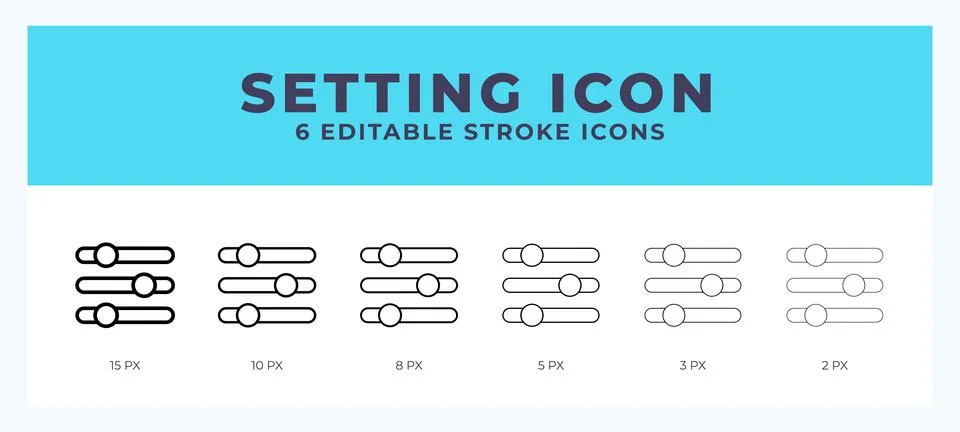 Setting editable line icon. Vector illustration with different stroke. Stock Illustration