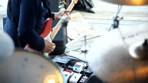 Setting up electric guitar Stock Footage 101987850