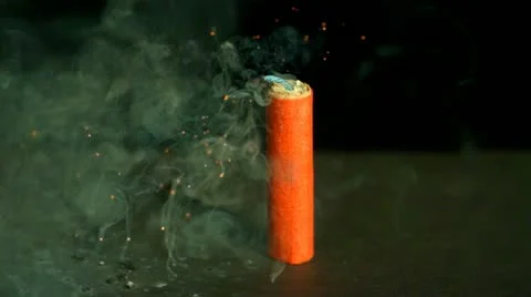 Setting fire to a cracker, close-up Stock Footage 11283535