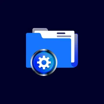 Setting folder illustration concept design vector Stock Illustration