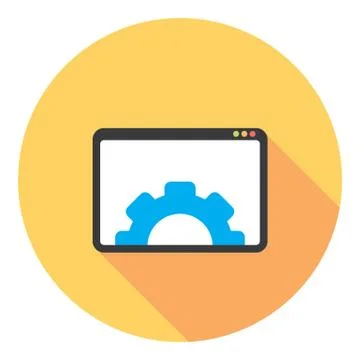 Setting Gear App Flat Icon Stock Illustration