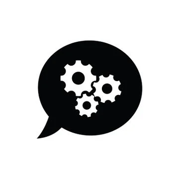 Setting  Gear chat icon vector Stock Illustration