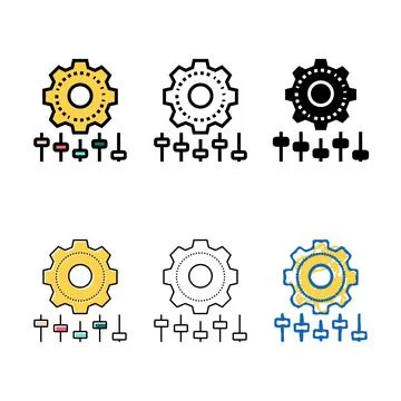 Setting gear color icon vector clean Stock Illustration