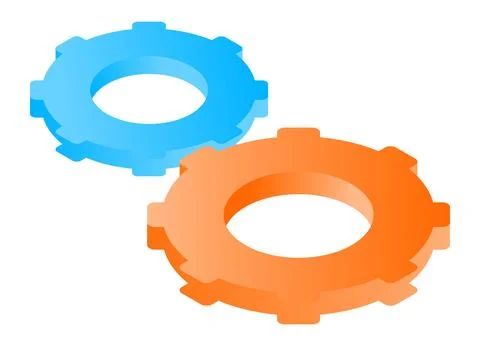 Setting gear icon of isometric style Stock Illustration