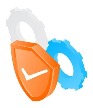 Setting gear the shield security Stock Illustration