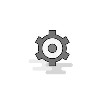 Setting gear  Web Icon. Flat Line Filled Gray Icon Vector Illustrazione stock
