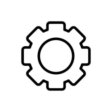 Setting gear work learning online icon thick line Illustrazione stock