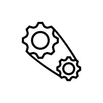 Setting gears icon in black. Vector on isolated white background. EPS 10 Stock Illustration