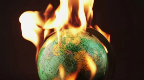 Setting a globe on fire Видео 41368595