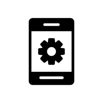 Setting glyph flat icon Illustrazione stock