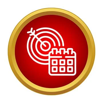 Setting goals and scheduling tasks on calendar icon Stock Illustration