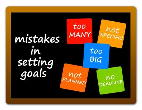 Setting goals mistakes Stock Illustration
