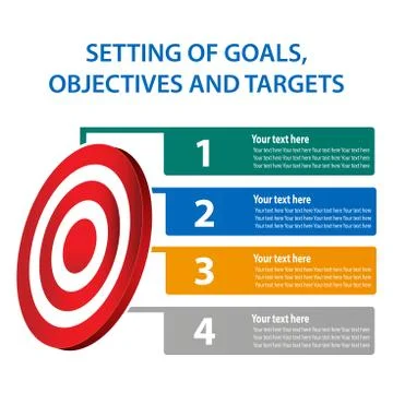 Setting of goals, objectives and targets, Vector illustration of infographic Stock Illustration