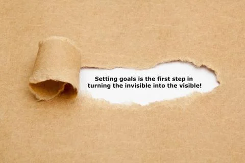 Setting Goals Quote Typewriter Foto stock
