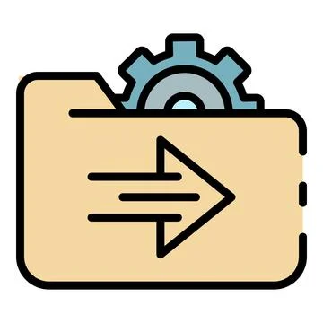 Setting hosting directories icon color outline vector Stock Illustration